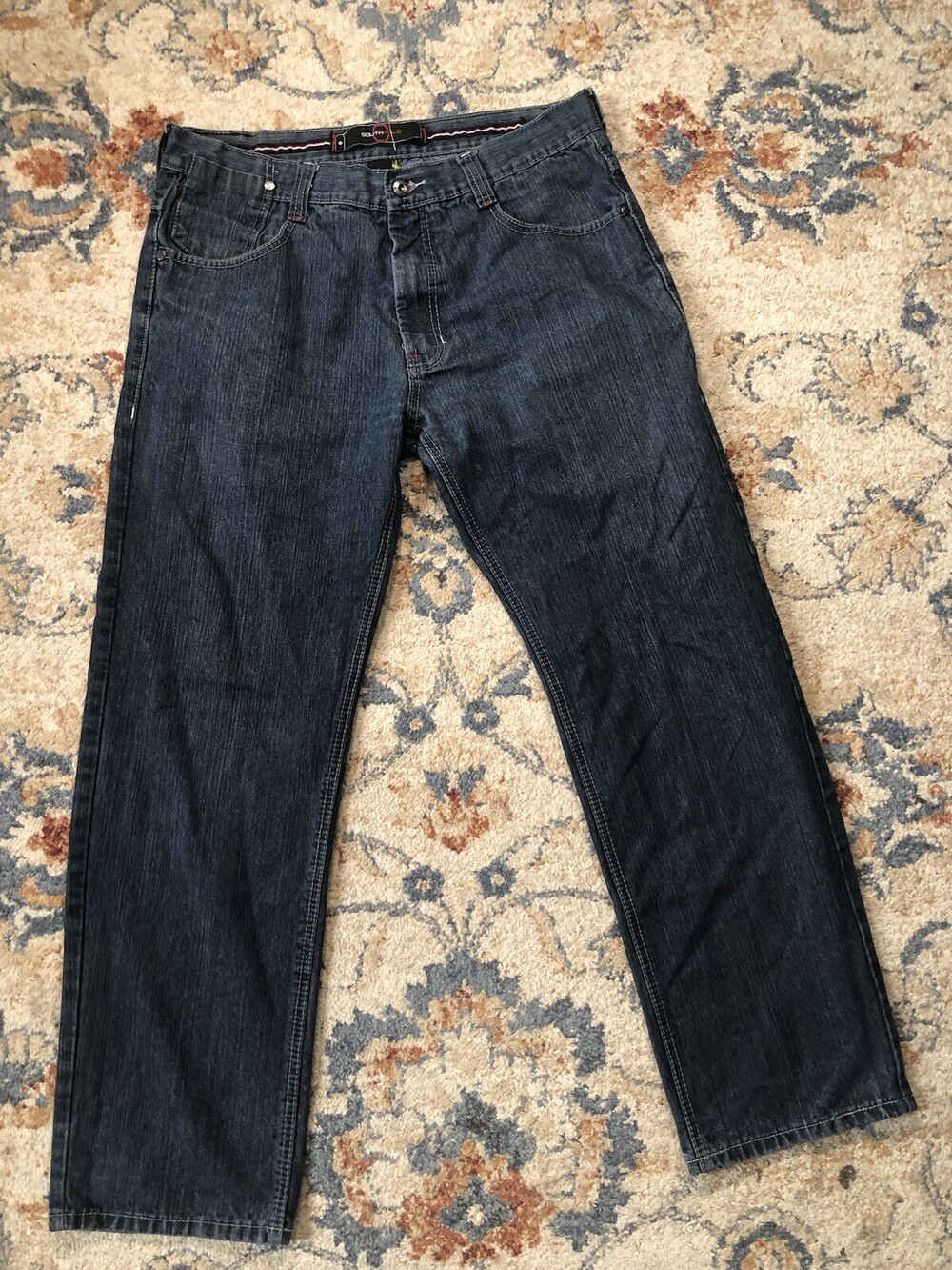 Southpole Premium Baggy Embrodired Jeans 36x30 Blue Y2K